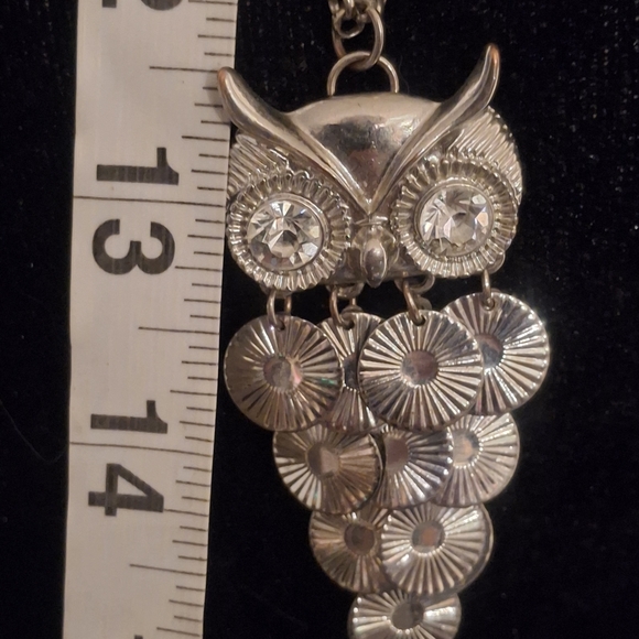 Silver Owl Pendant Necklace - Picture 2 of 3